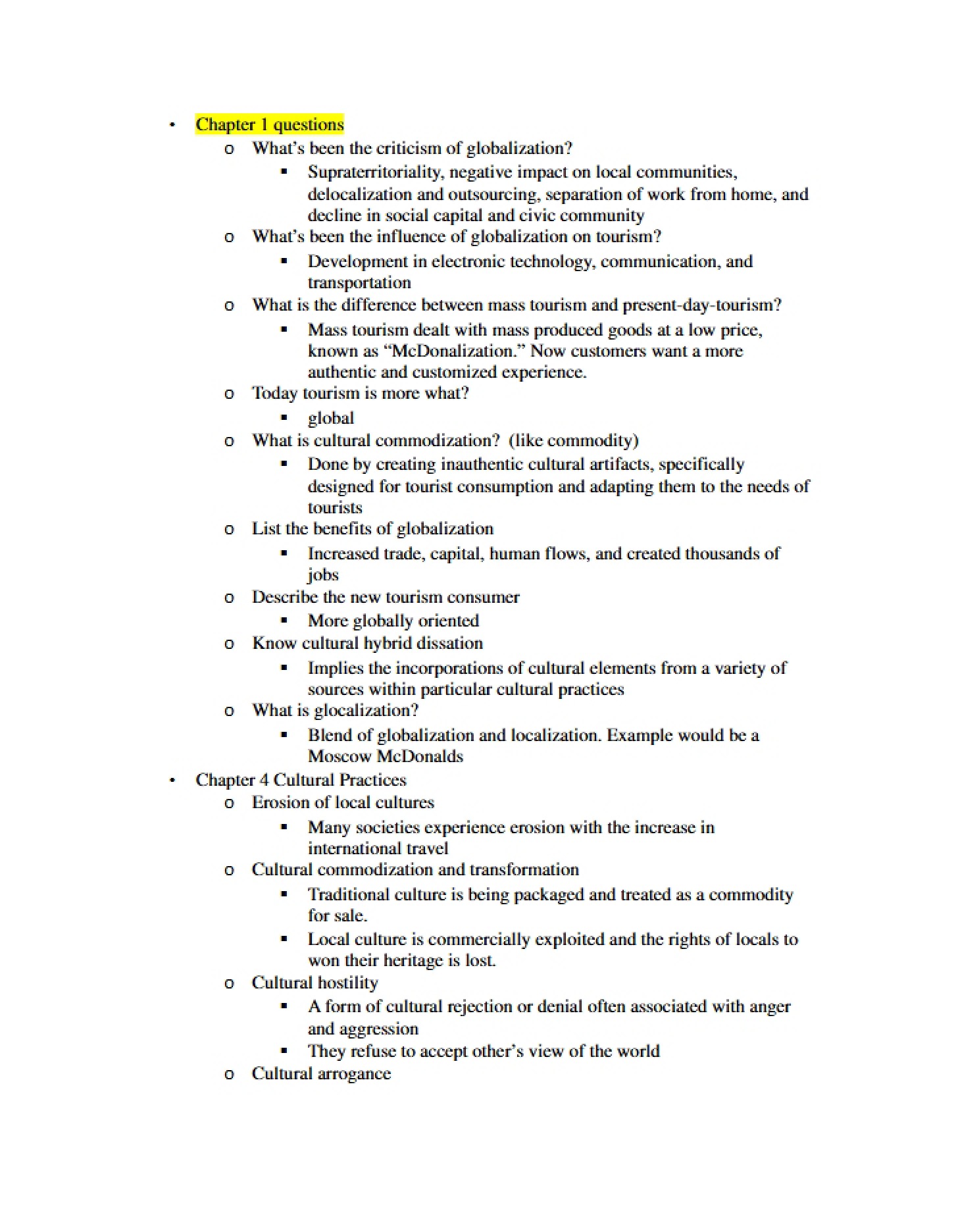 Inquiries for the First Chapter