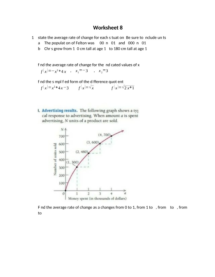 Worksheet Number 8