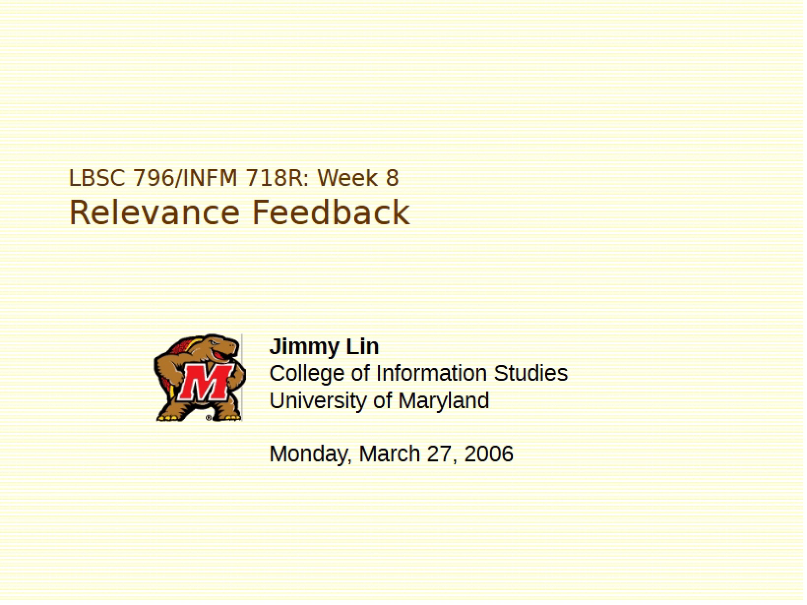 Feedback on Relevance