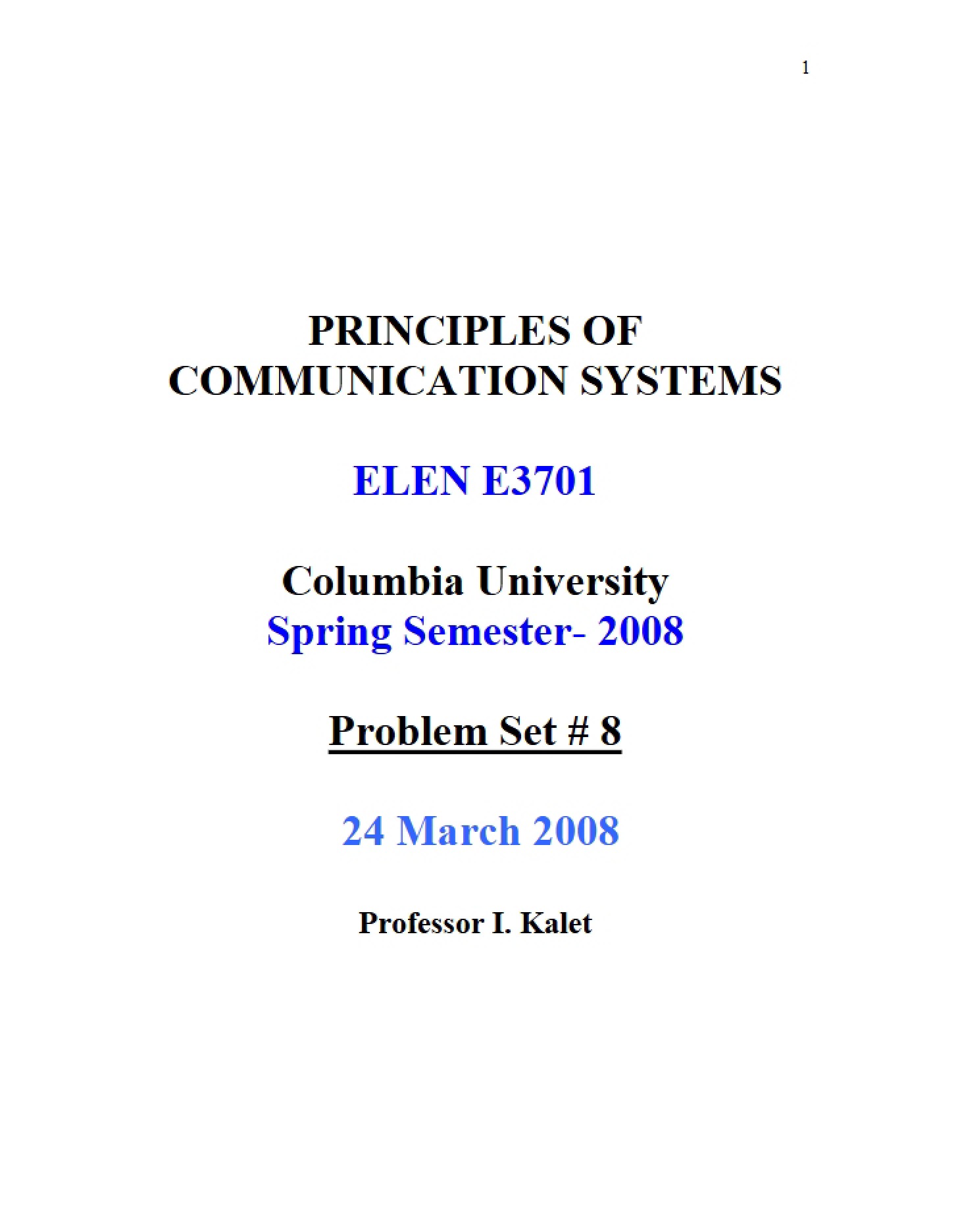 Communication Systems Principles