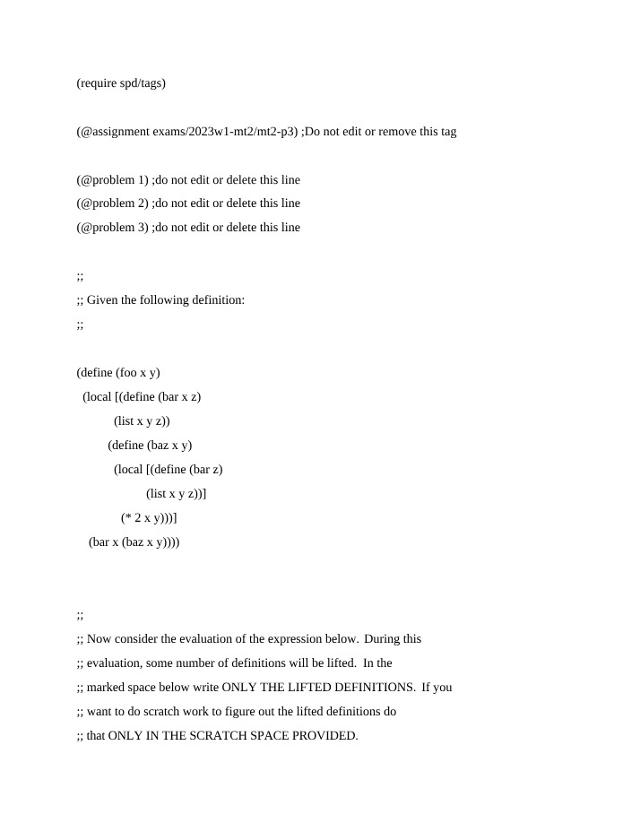 Lifted Definitions in Scheme - 'foo' Analysis
