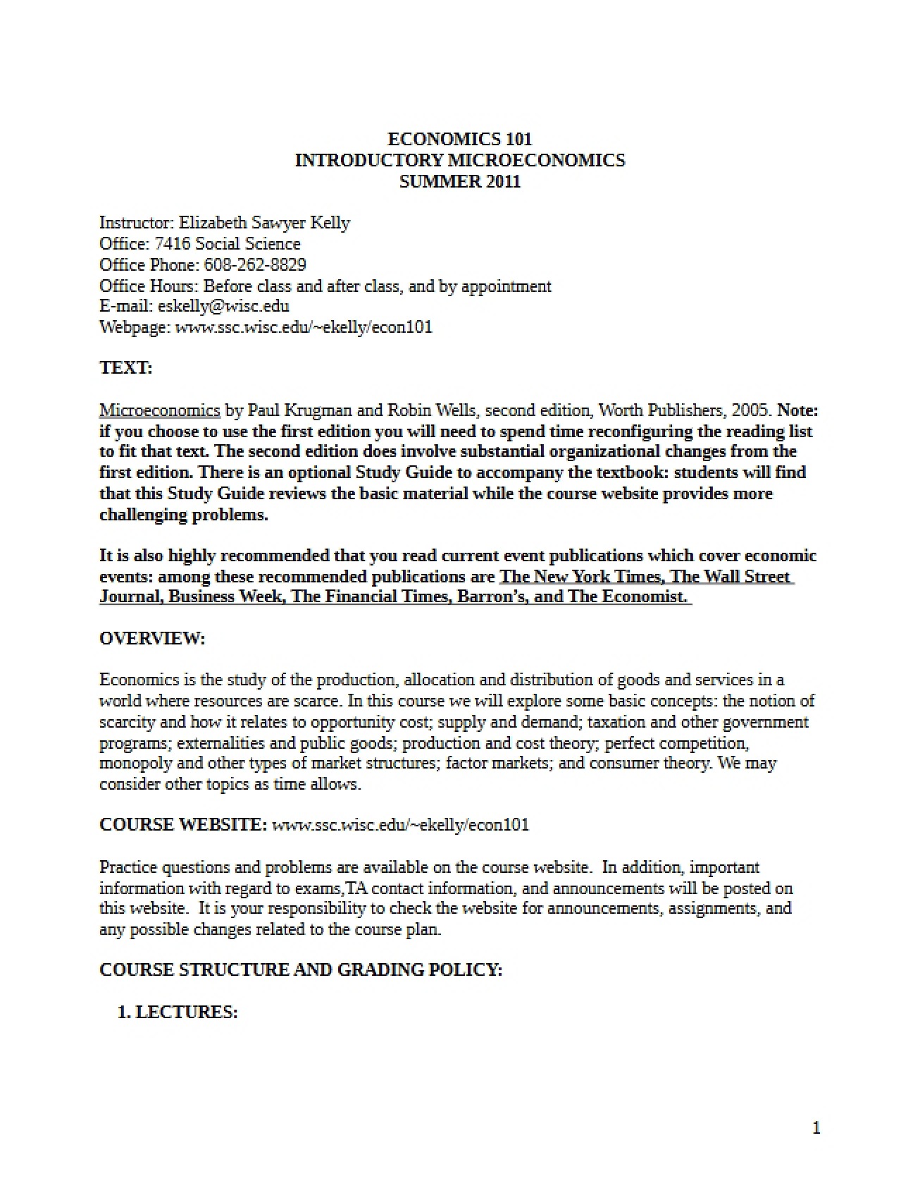 Class Syllabus