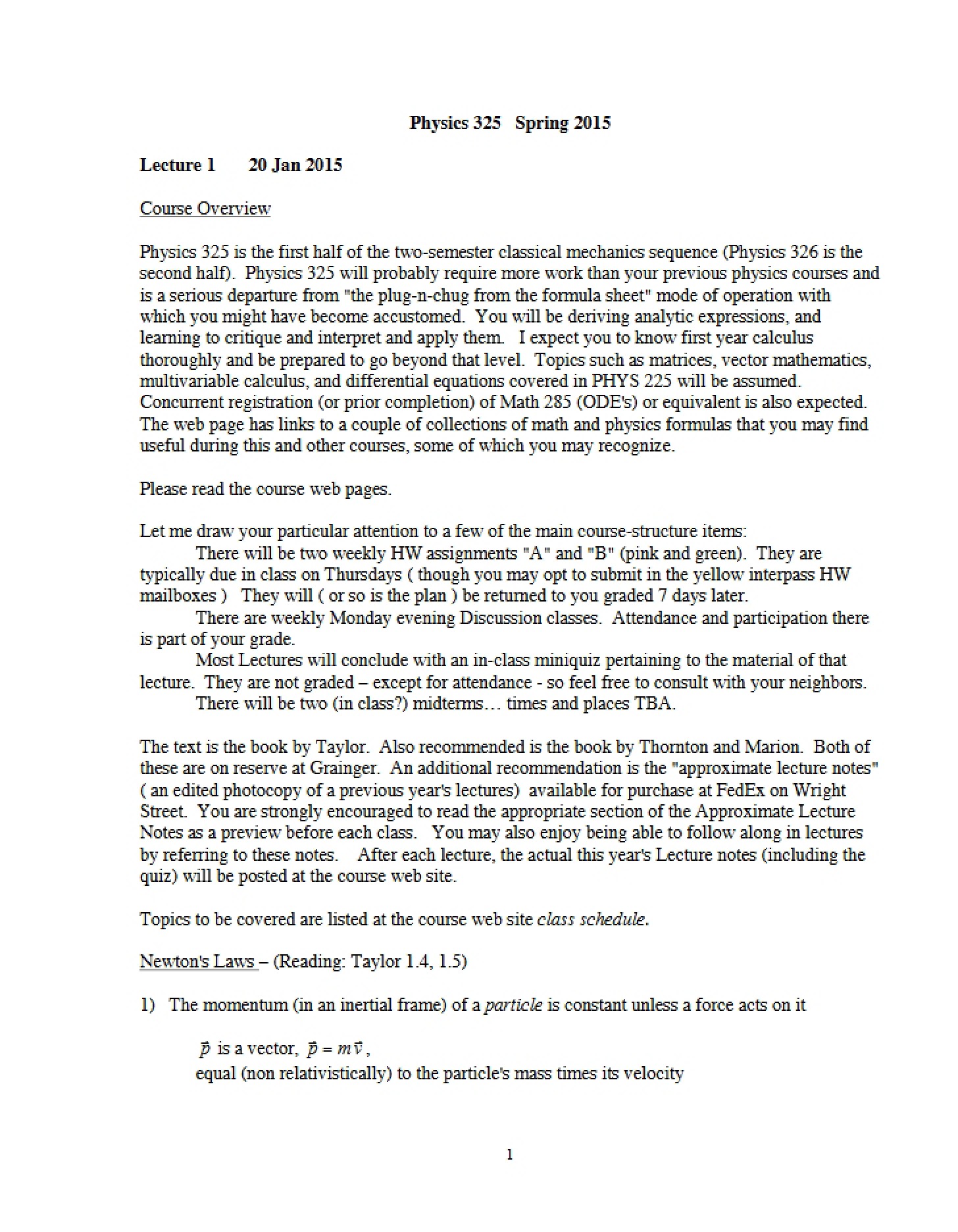 Lecture Note 01