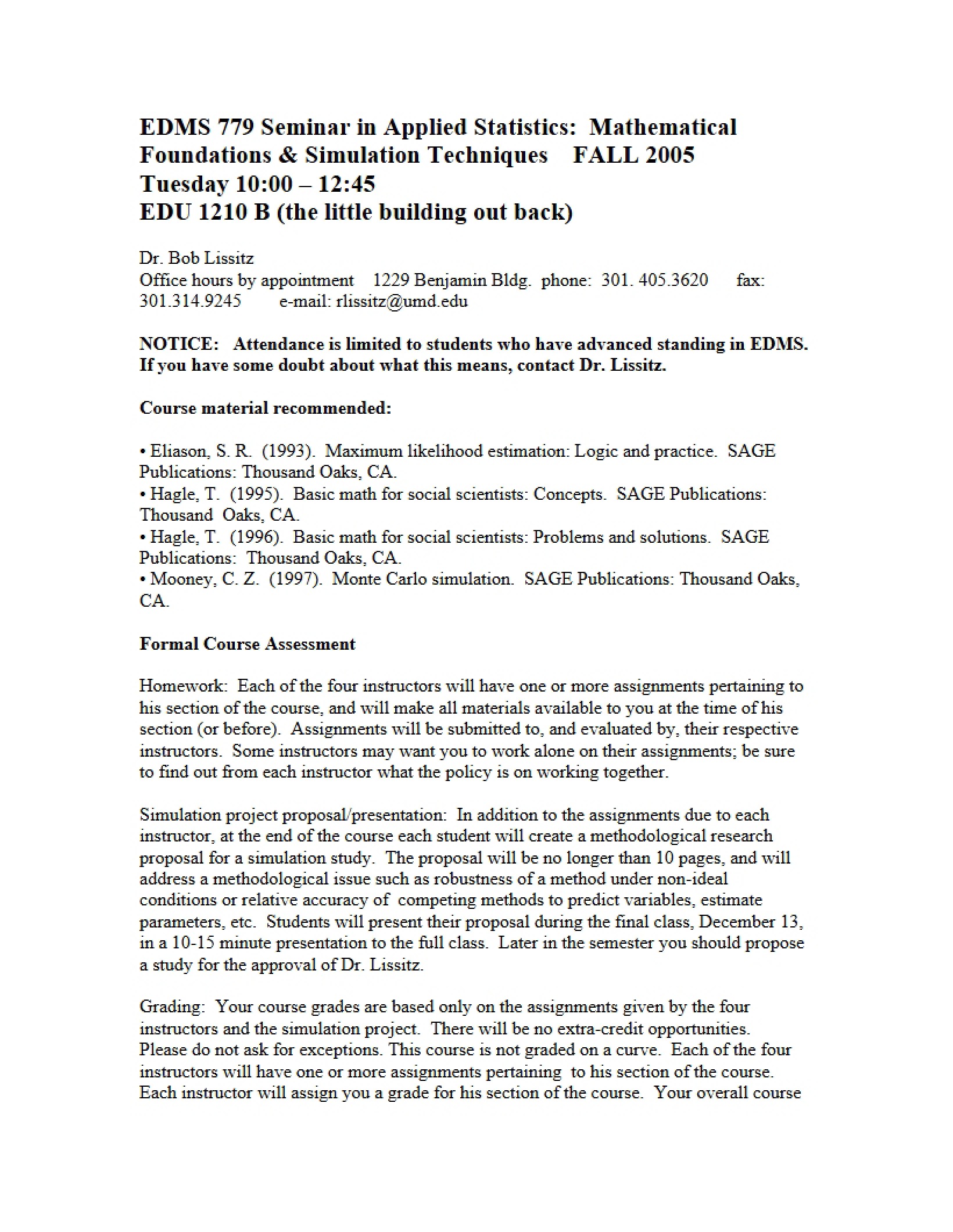 Simulation Techniques Syllabus