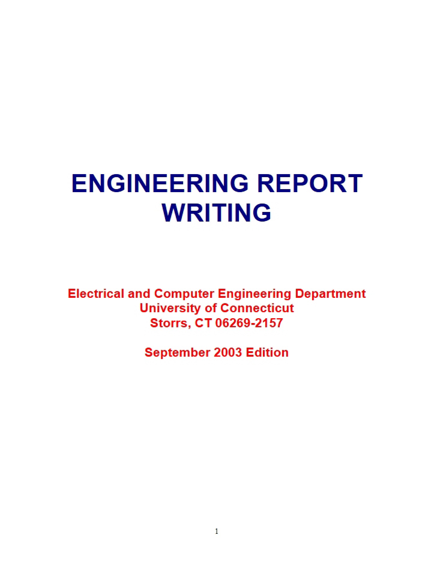 Writing Guide for Engineering Reports