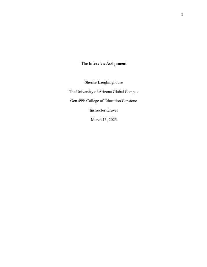 EDU499 Interview Assignment
