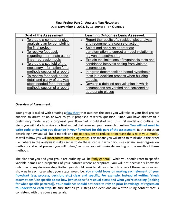 Instructions for Final Project Part 2