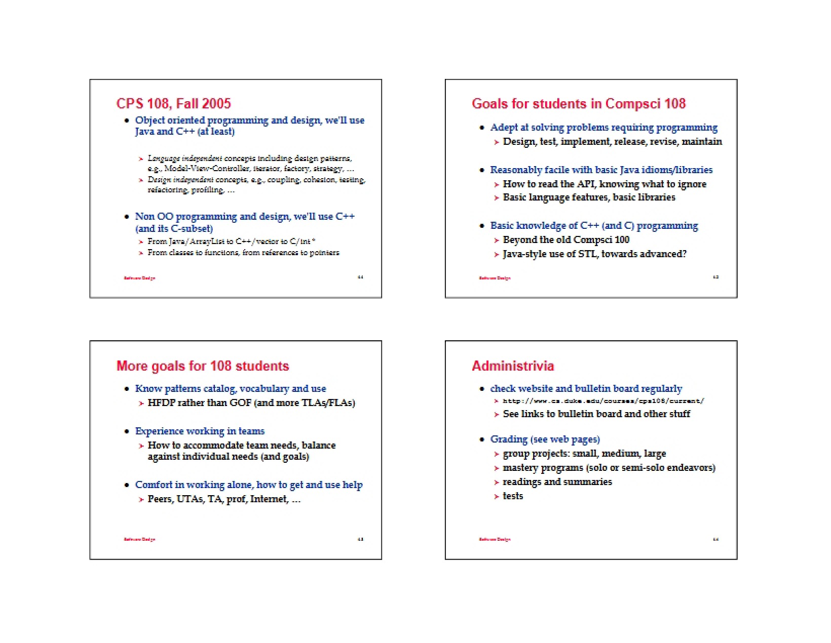 Software Design Lecture Notes