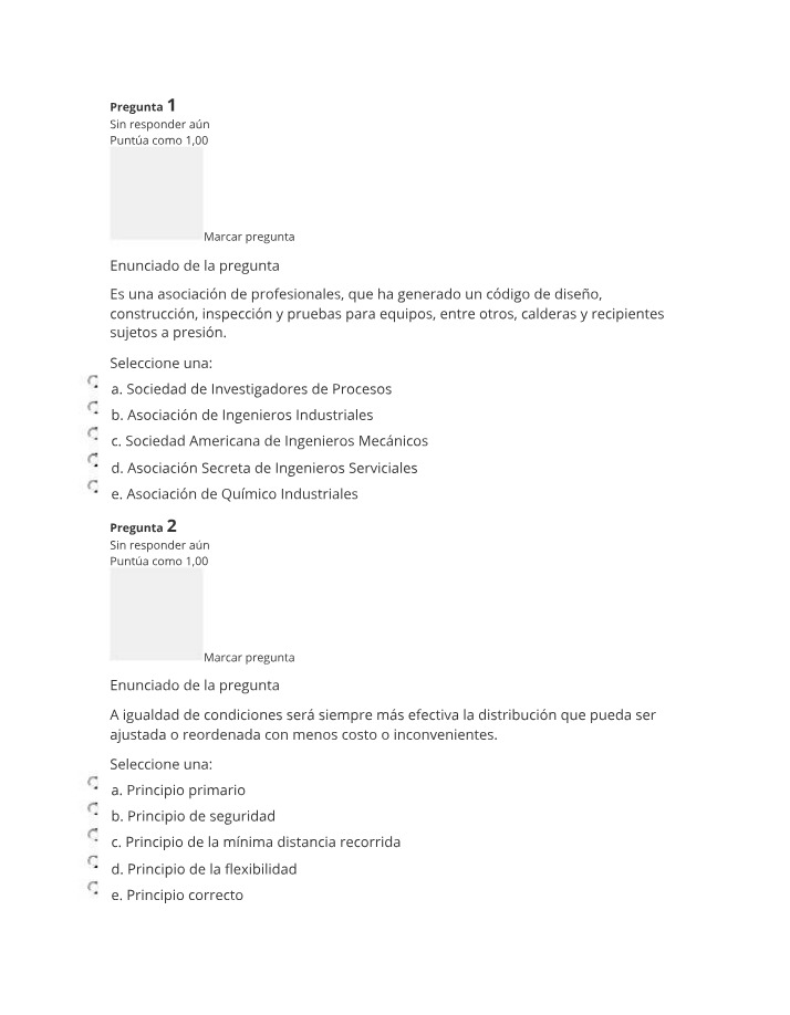 Quiz on Key Concepts in Industrial Engineering and Design Codes