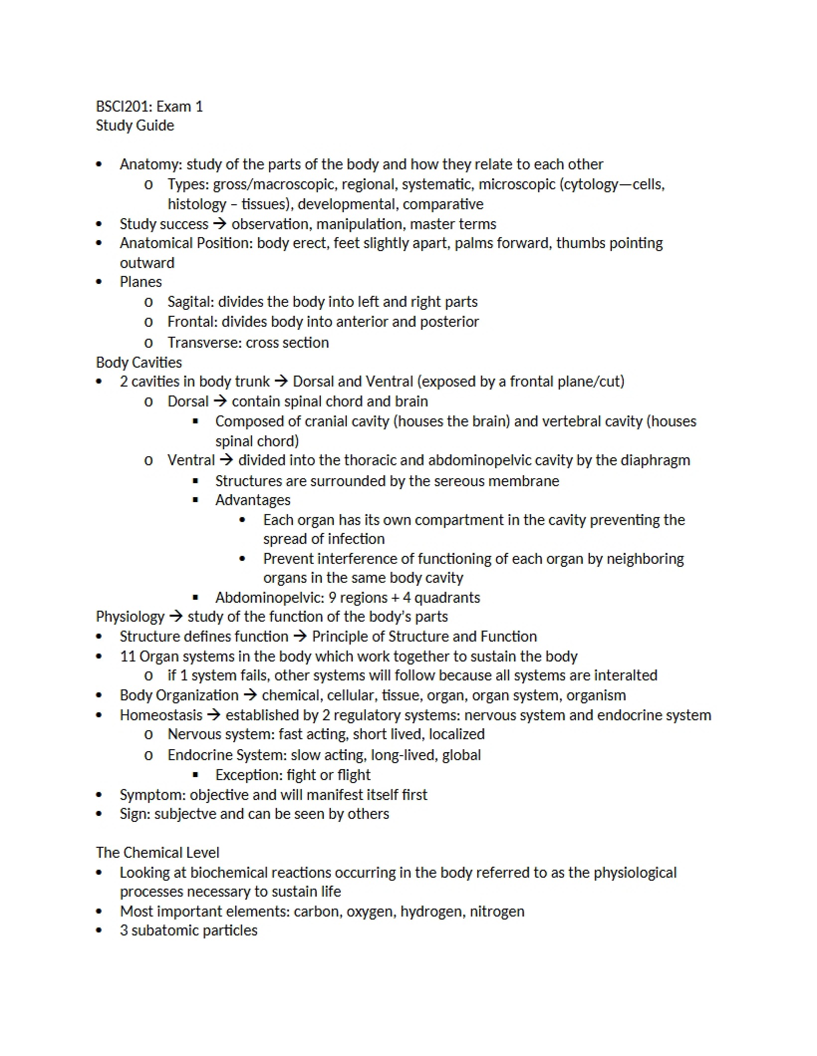 Anatomy Study Guide