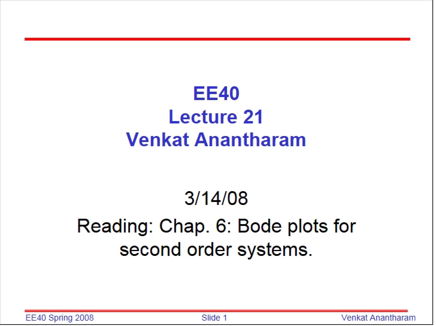 Second Order Systems Bode Plots