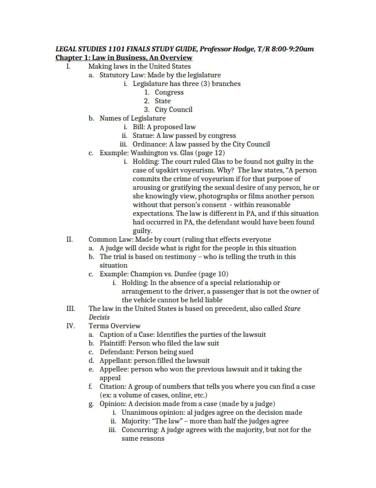 First Chapter An Overview of Law in Business
