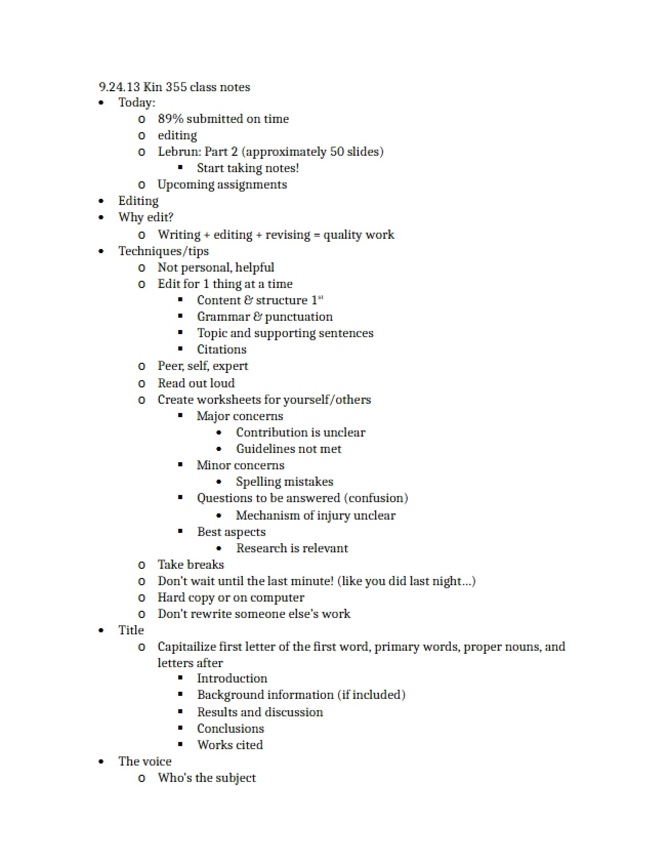 Class Notes from September 24th, 2013
