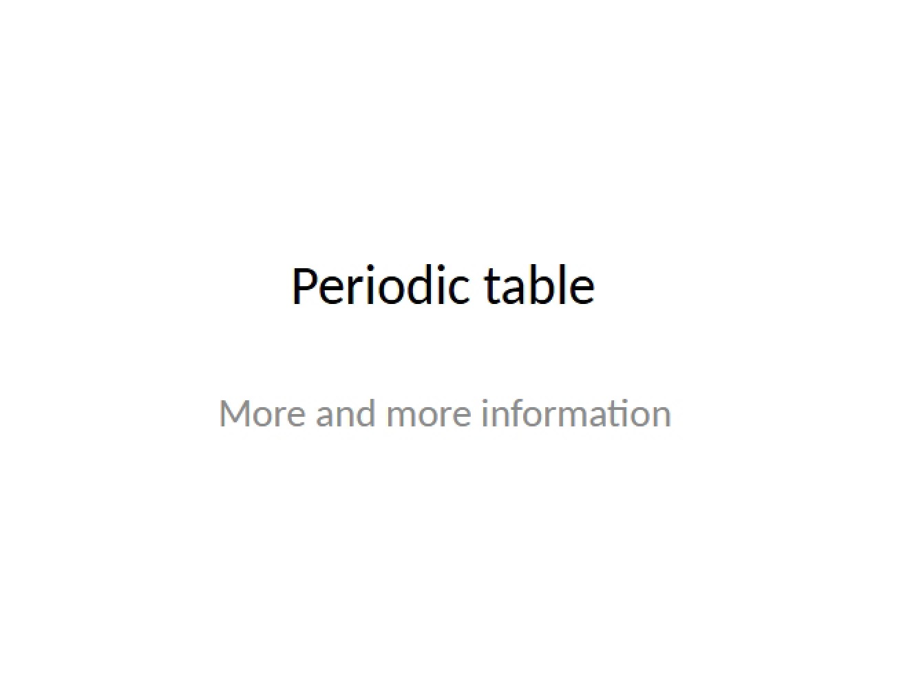 Notes on Periodic Table Groups