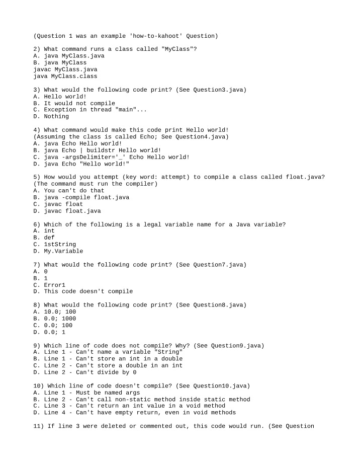 Command to Run a Java Class Named MyClass
