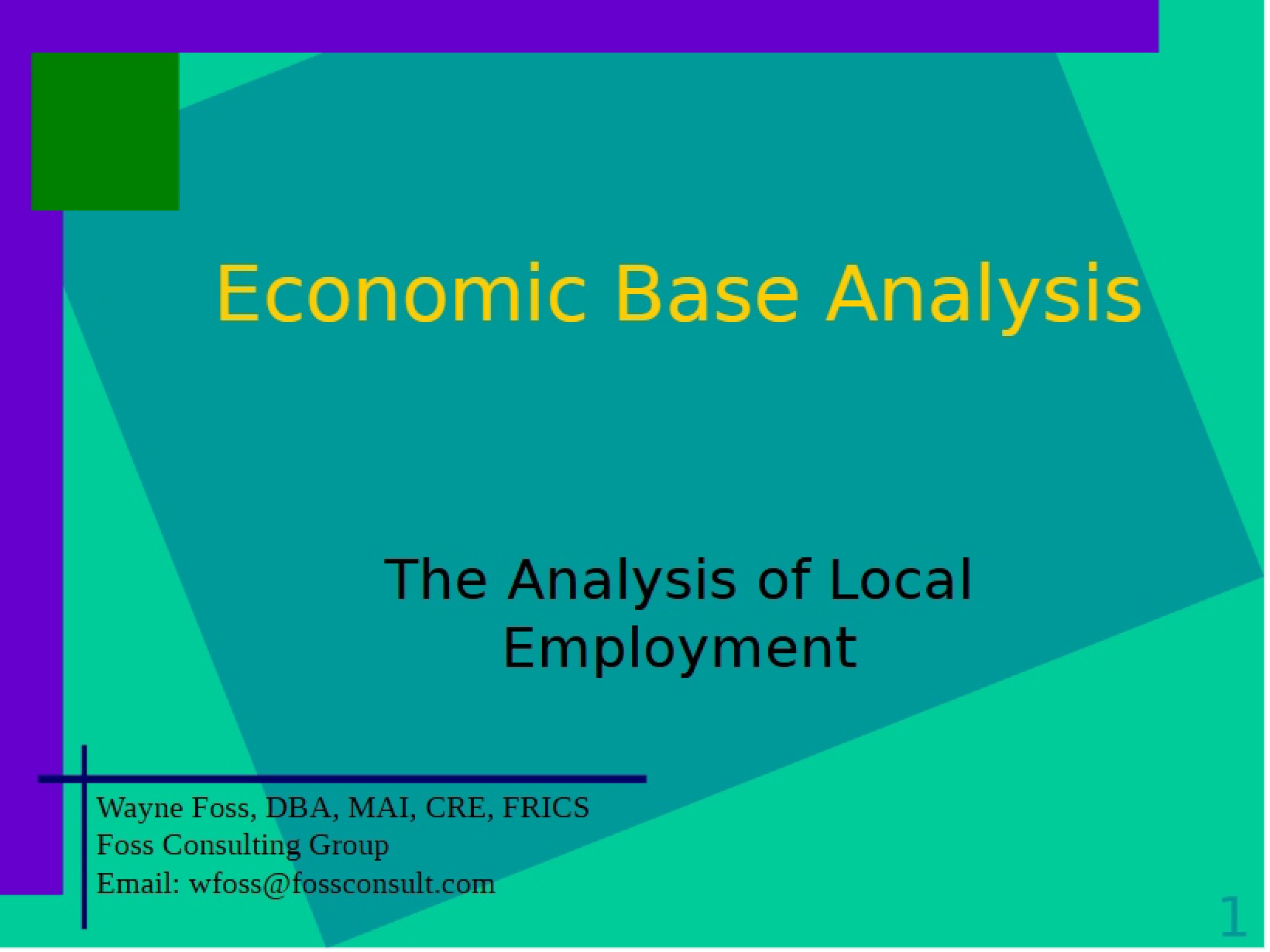 Analysis of Economic Base