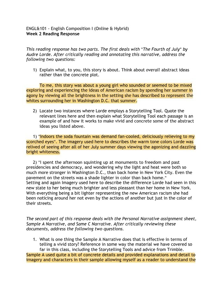 Reading Response for Week 2