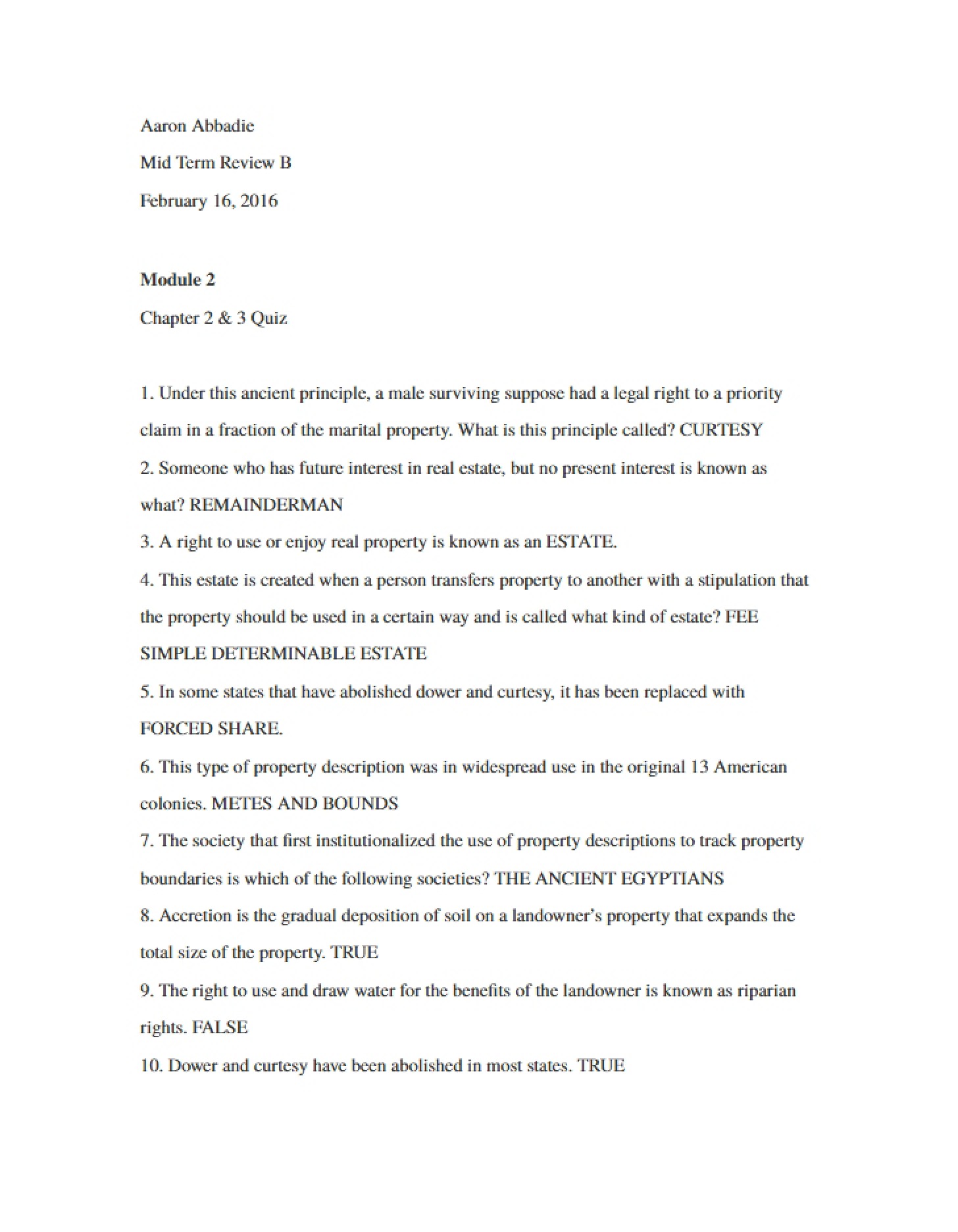 Midterm B (Course 3615)