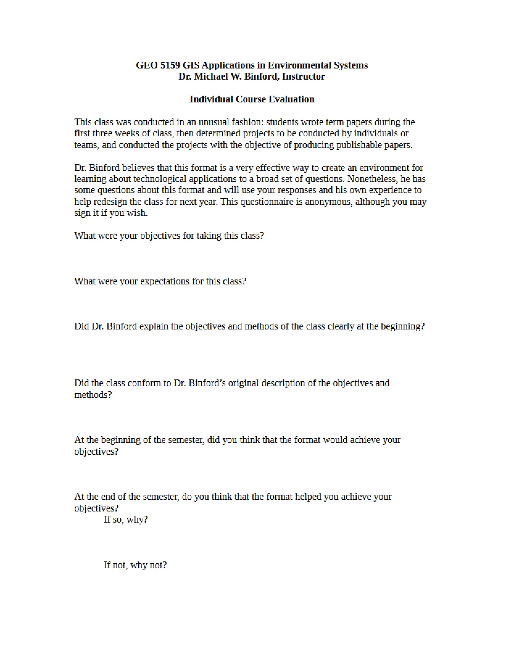 Applications for Environmental Systems