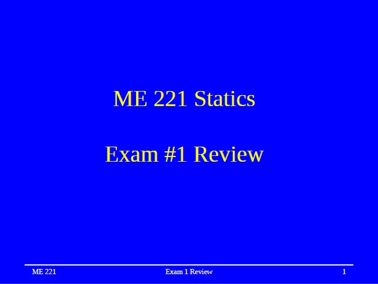 Review for Exam One