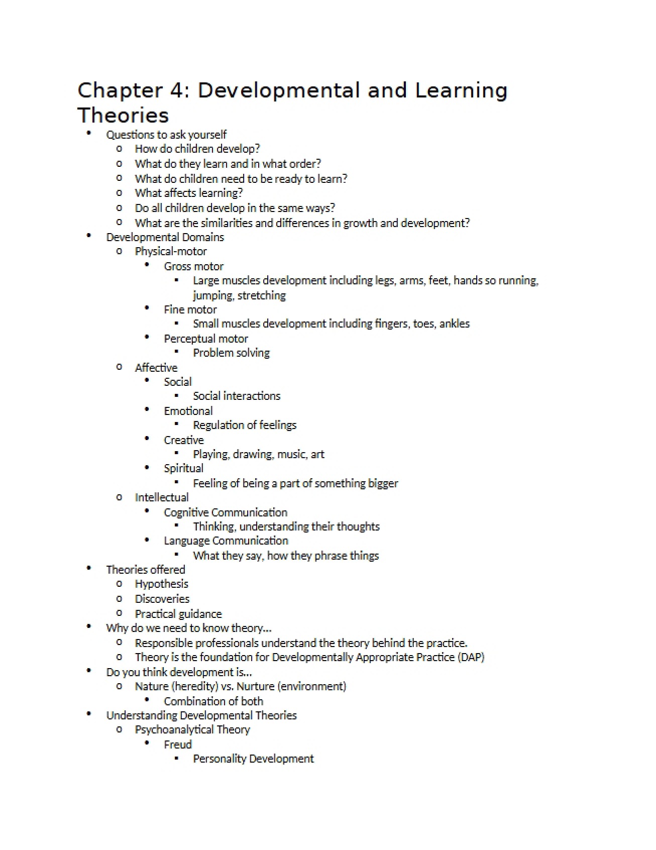 Theories of Learning and Development (Ch. 4)