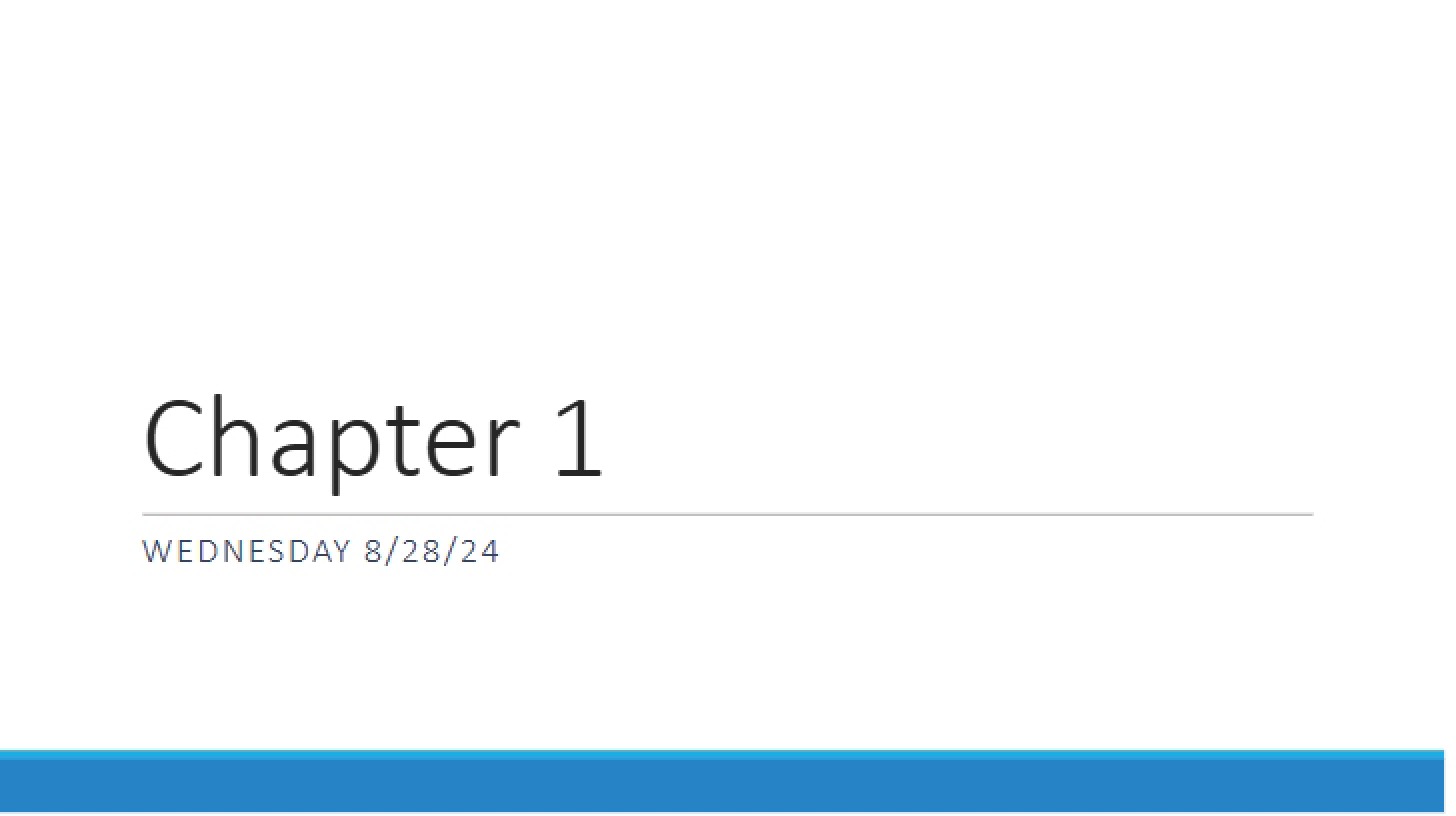 First Chapter