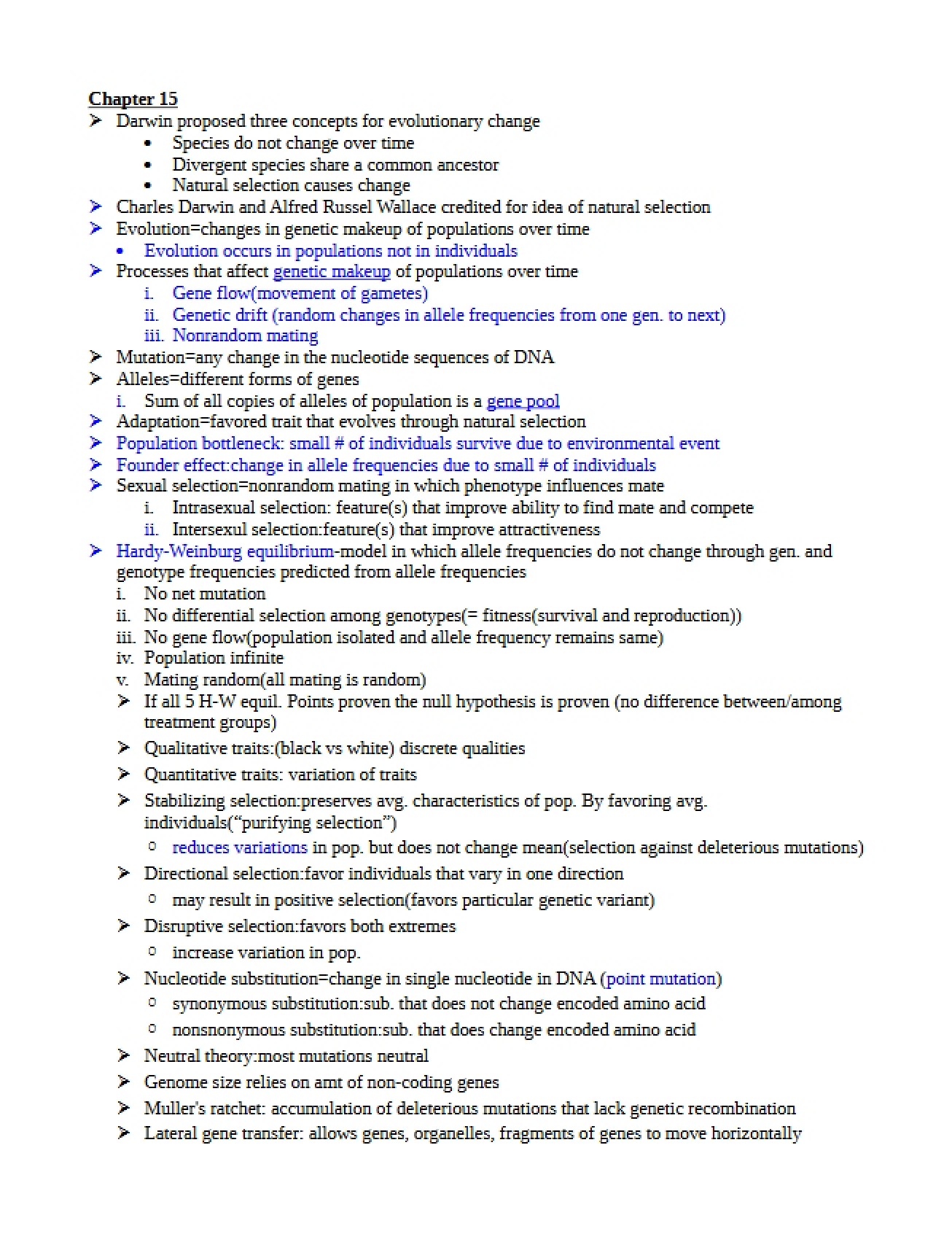 Modern Biology II Chapter 15