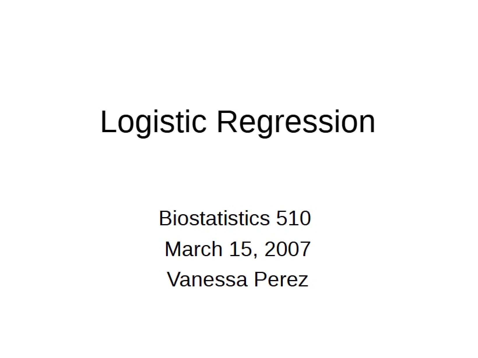 Regression using Logistics