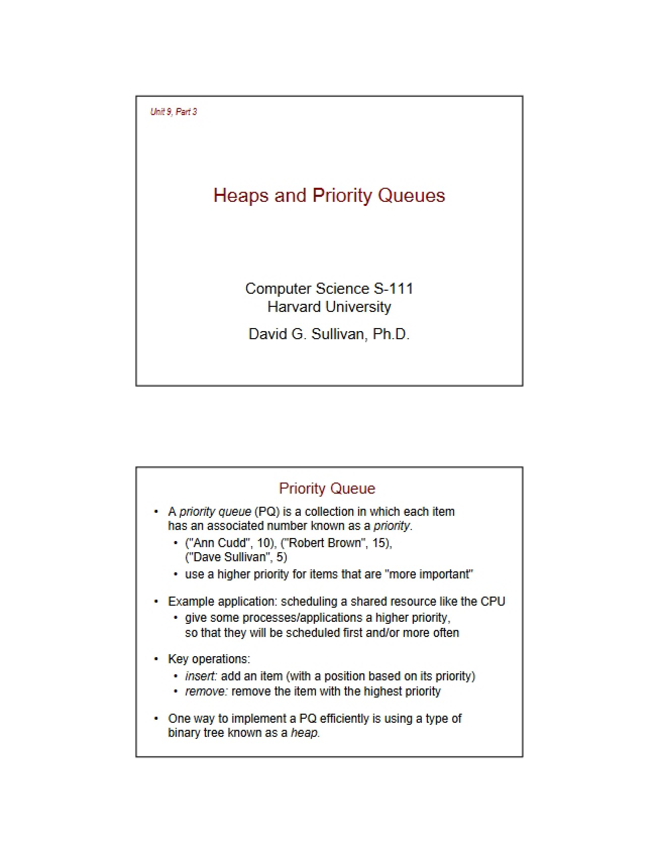 Heaps and Priority Queues in Java