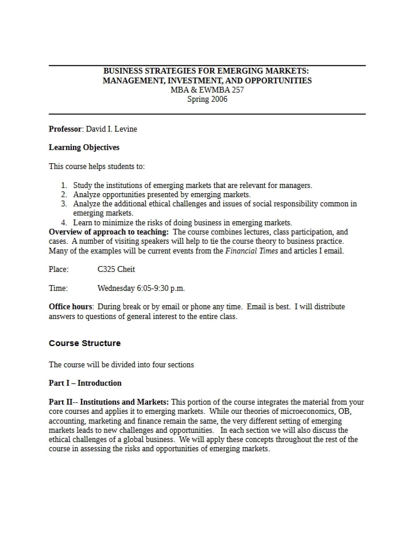 Module Syllabus