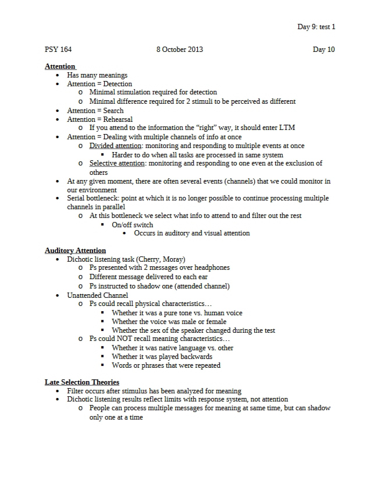 Selective Attention in Cognition