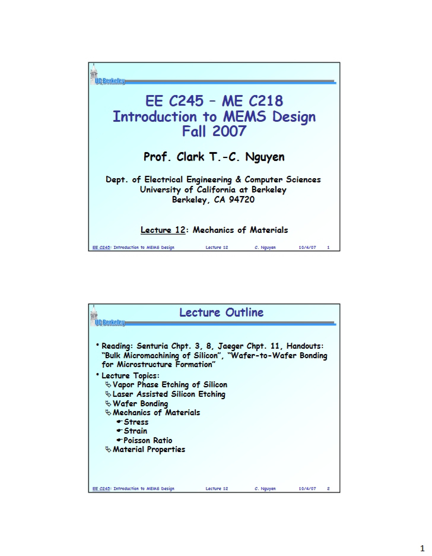 Materials Mechanics (Lecture 12)