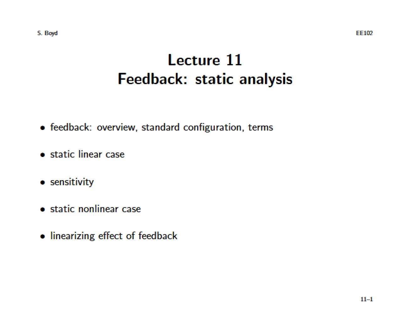 Introduction to the Principles of Static Analysis in Signals and Systems