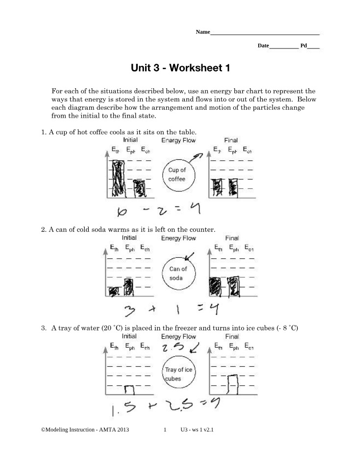 Worksheet 1 for Unit 3