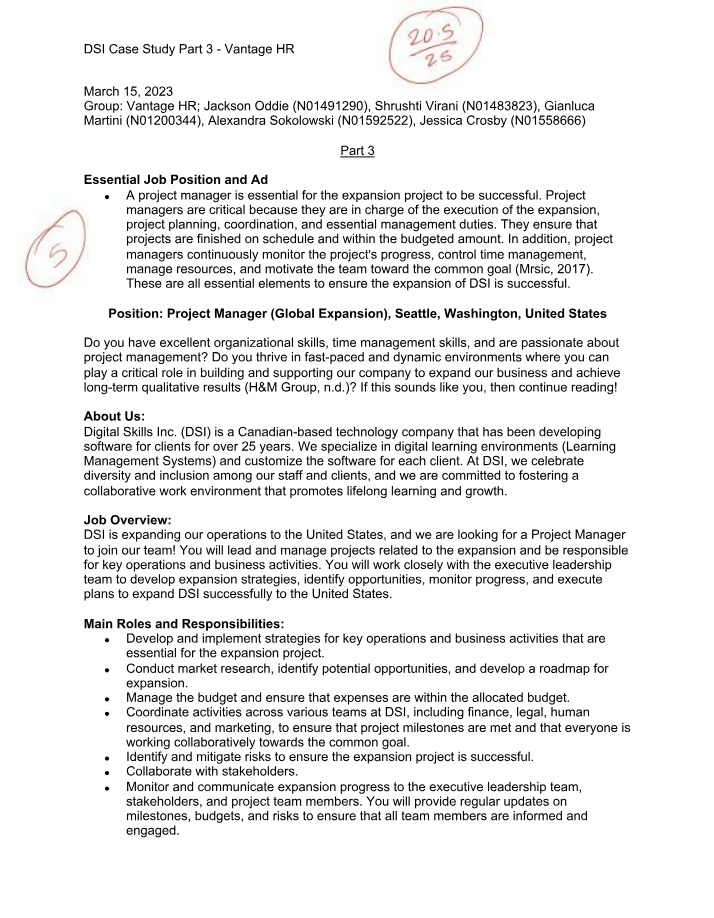 Vantage HR - DSI Case Study Part 3
