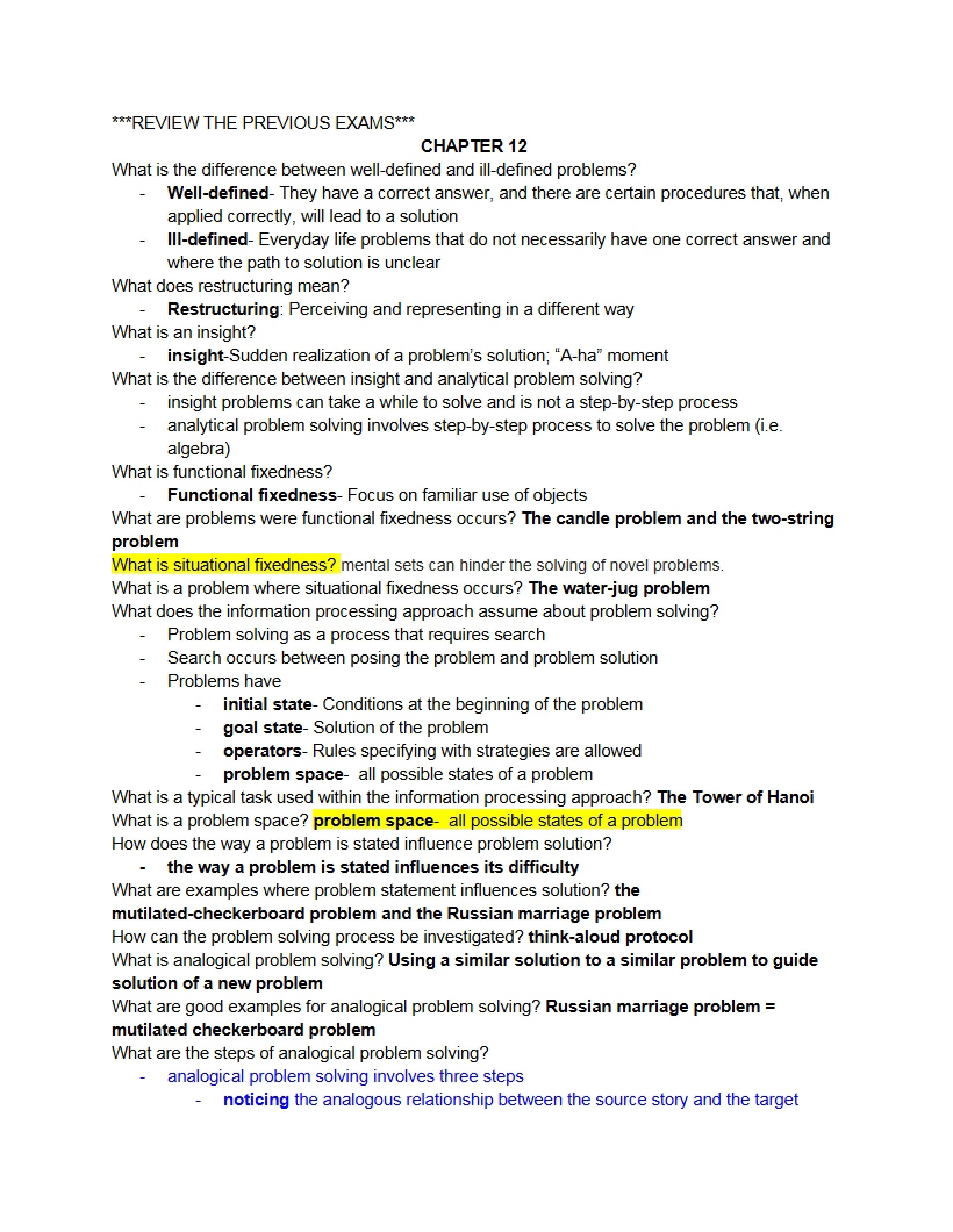 Twelfth Chapter Cognitive Psychology