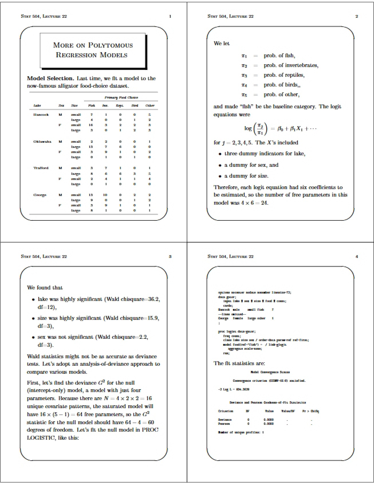 Regression Models (Polytomous)
