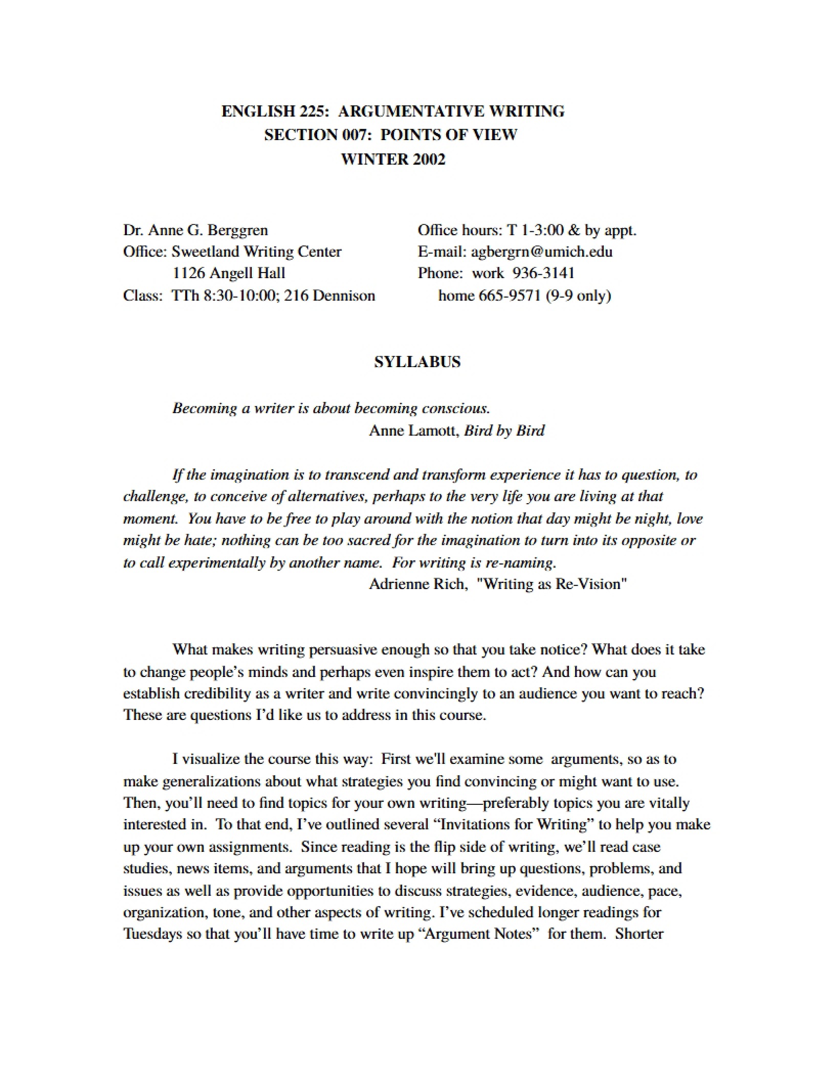 Writing Arguments