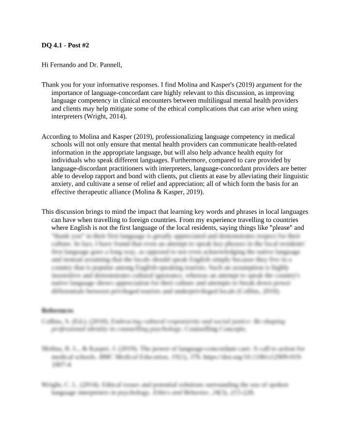 Mental Health and the Power of Language-Concordant Care