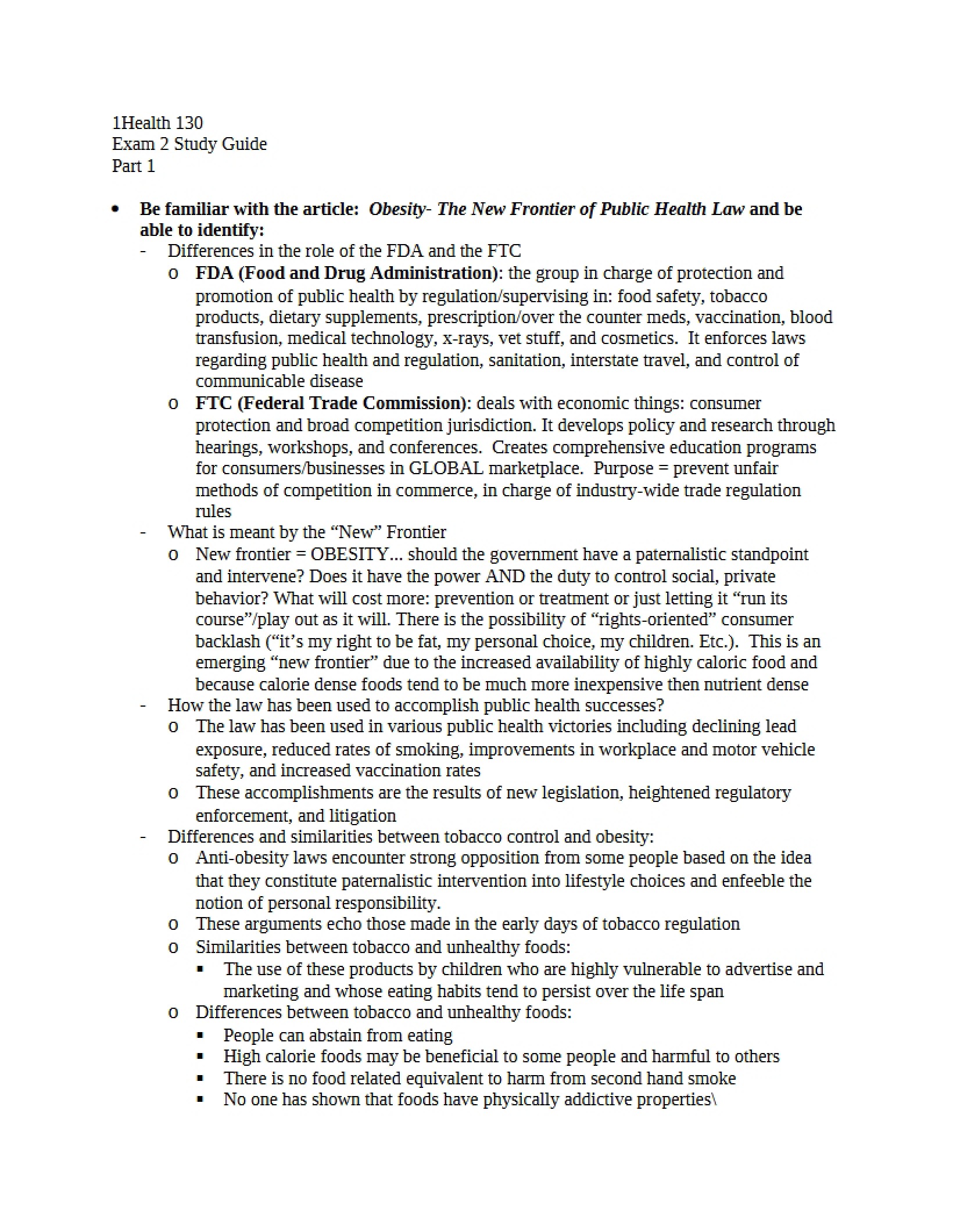 Study Resource for Test 2