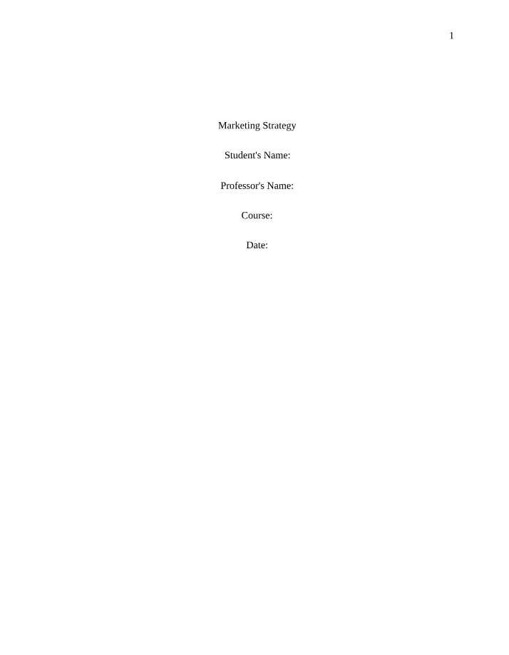 ACC208 Marketing Strategy