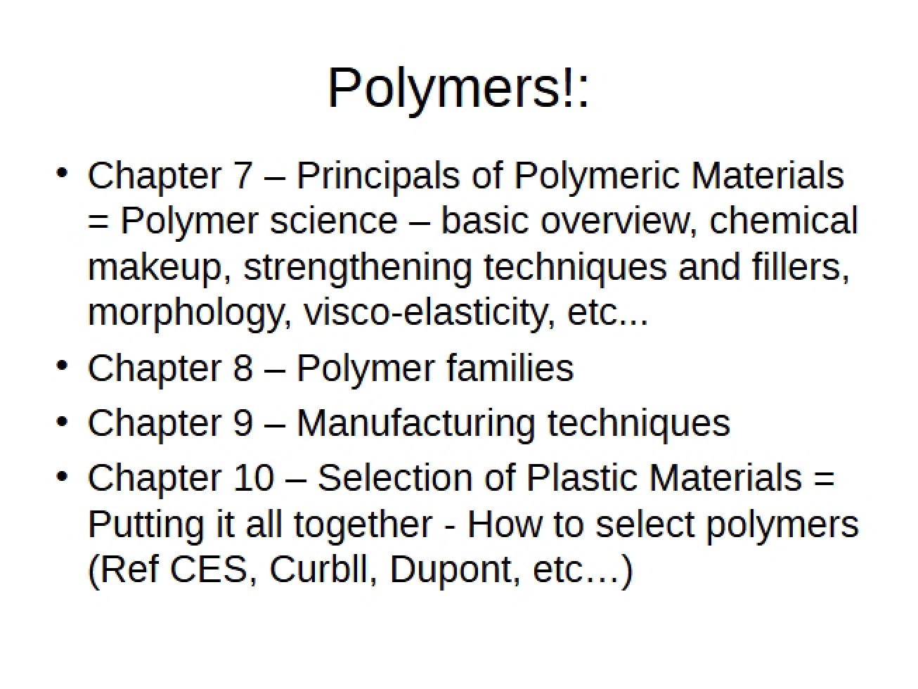 Engineering Polymers