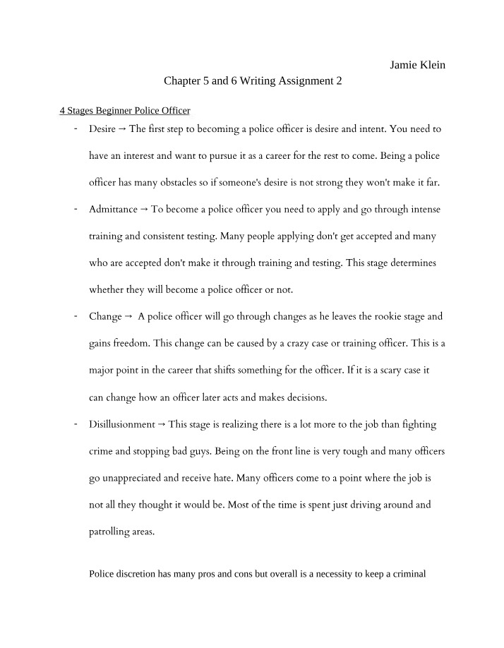 Writing Assignment 2 for Chapters 5 and 6
