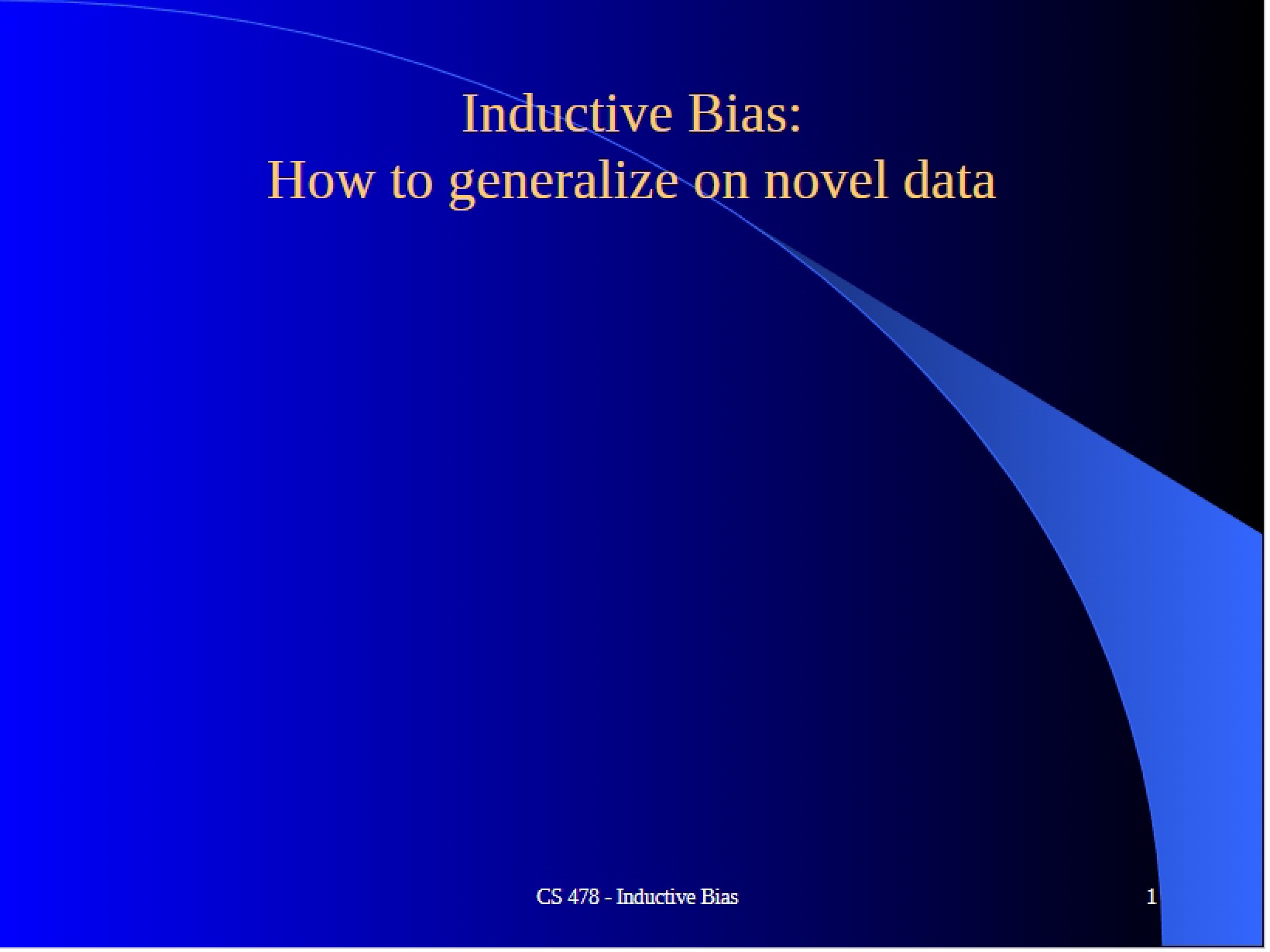 Inductive Bias Generalizing Novel Data