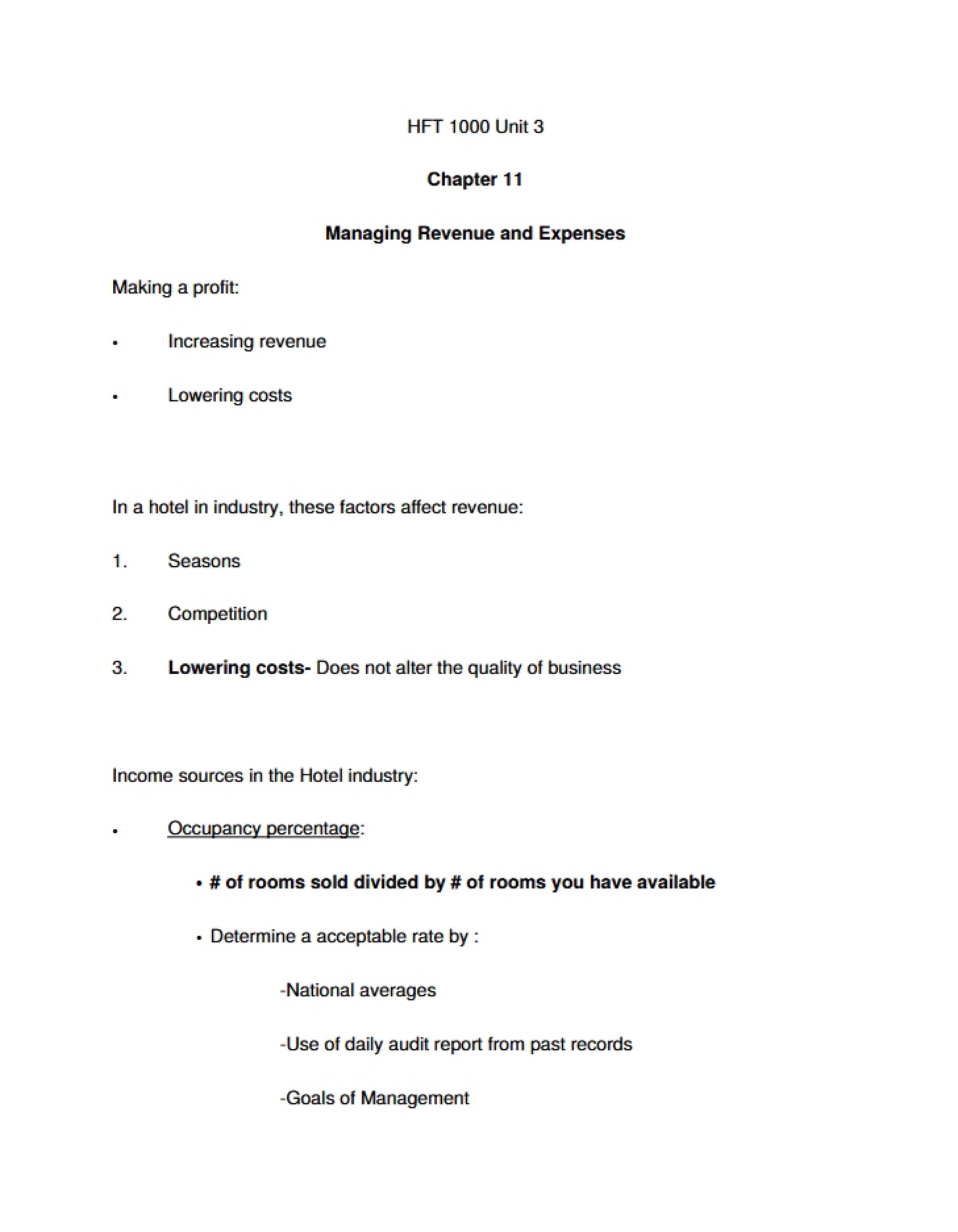 Chapter 11 Revenue and Expense Management