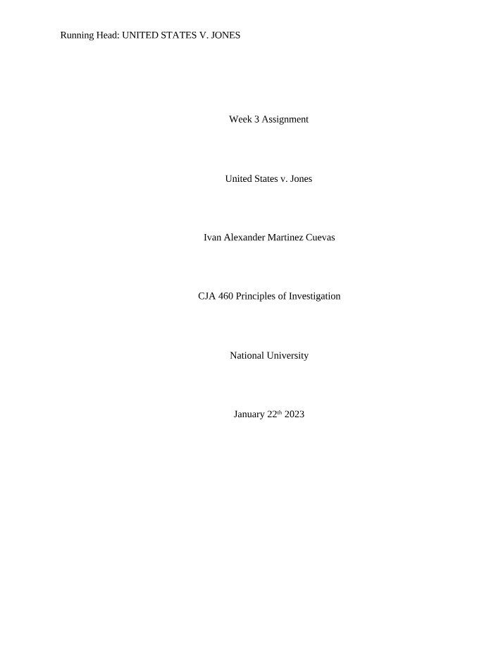 Week Three Writing Assignment - CJA 460