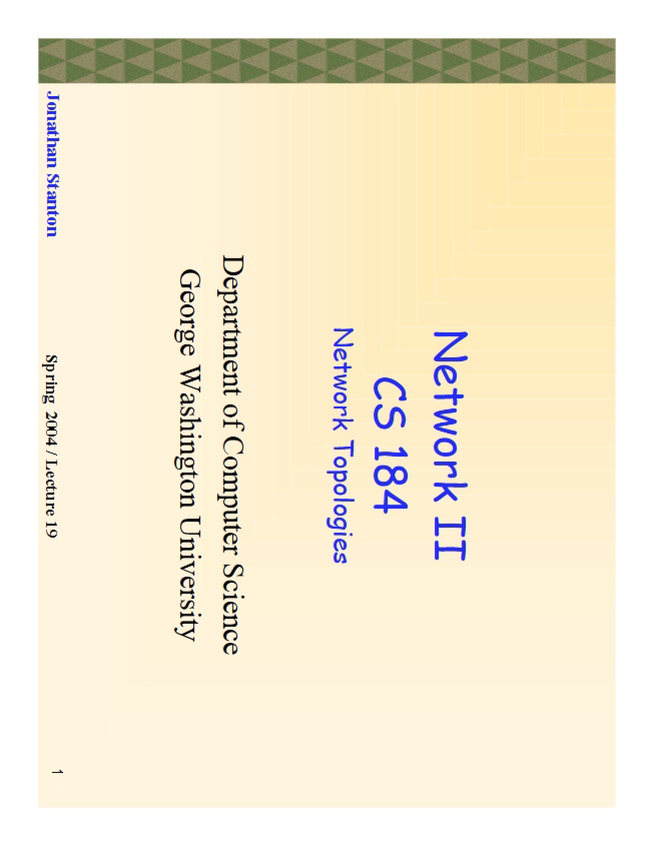 Lecture 19 Network Topology