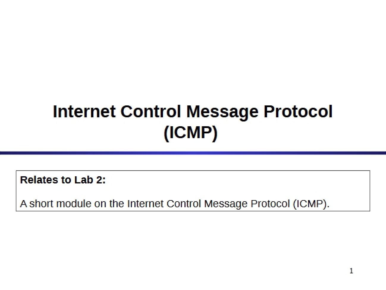 Protocol for Internet Control Messages