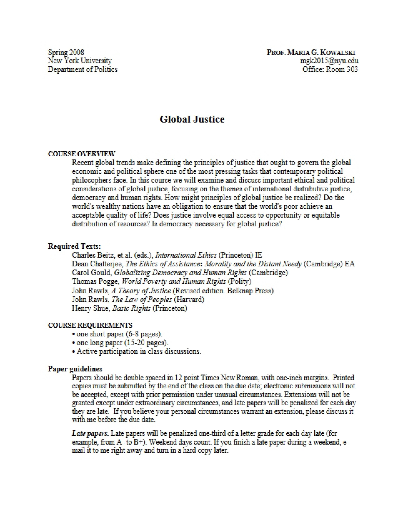 Justice on a Global Scale
