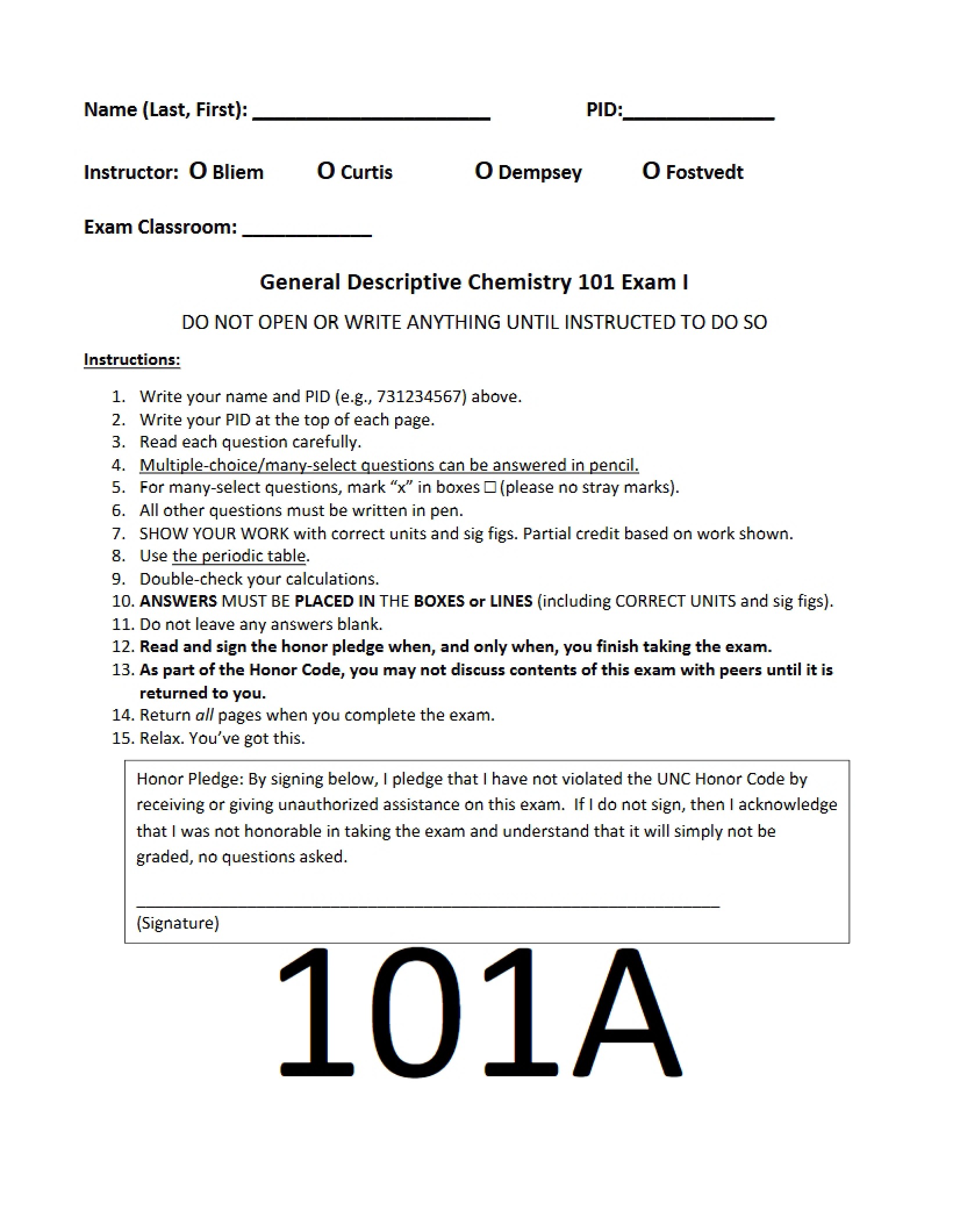 First Examination